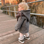 Walkjacke, Wintermantel anthrazit innen leo oder gestreift