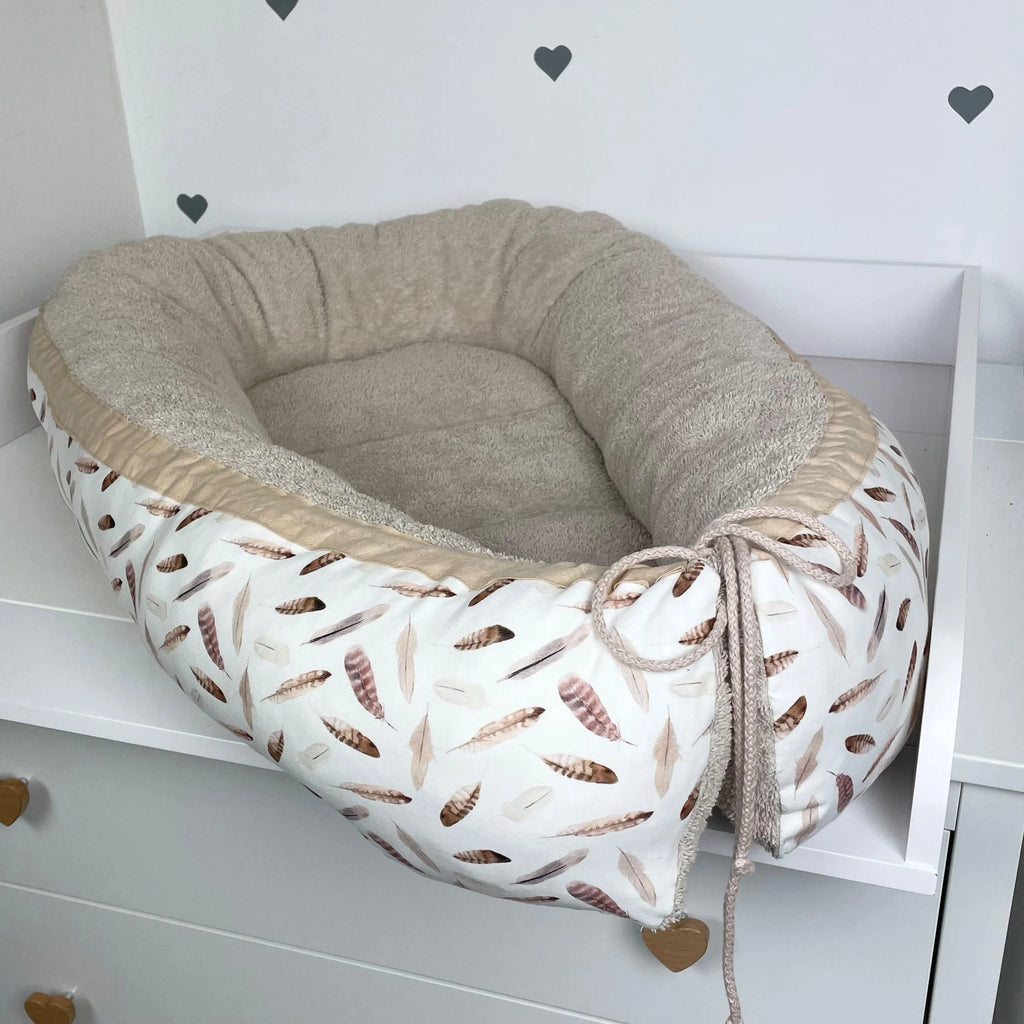 Nestchen Federn mit Frottee beige