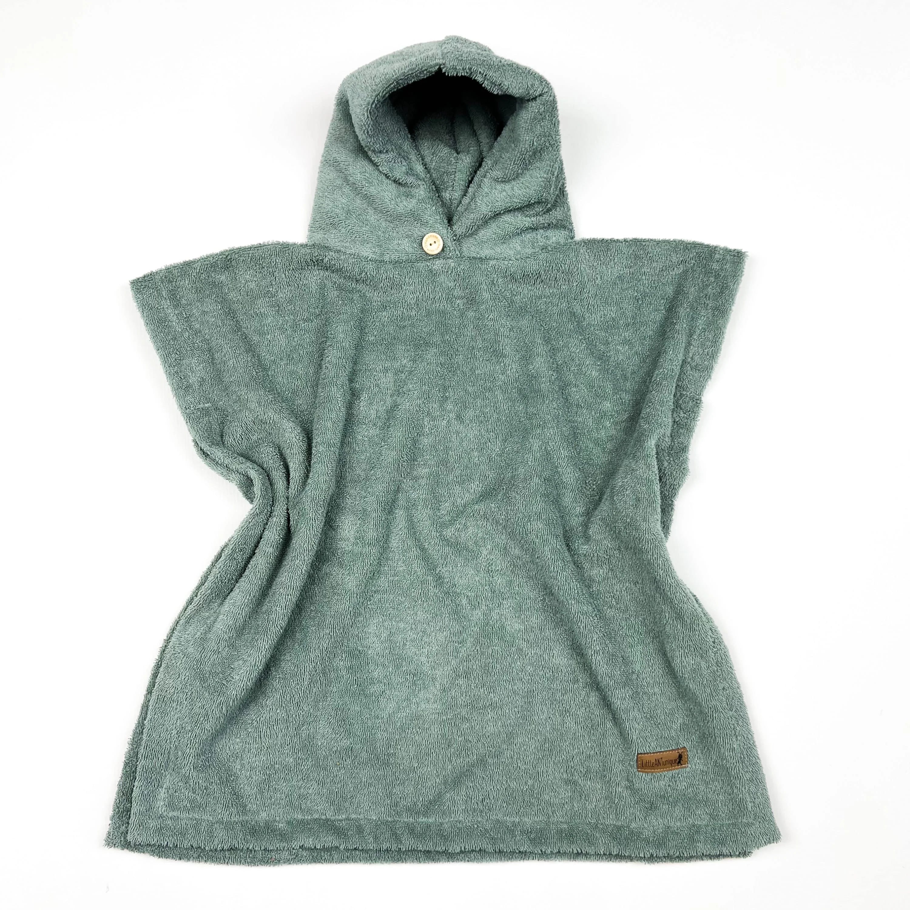 Poncho Badeponcho Frottee altgrün