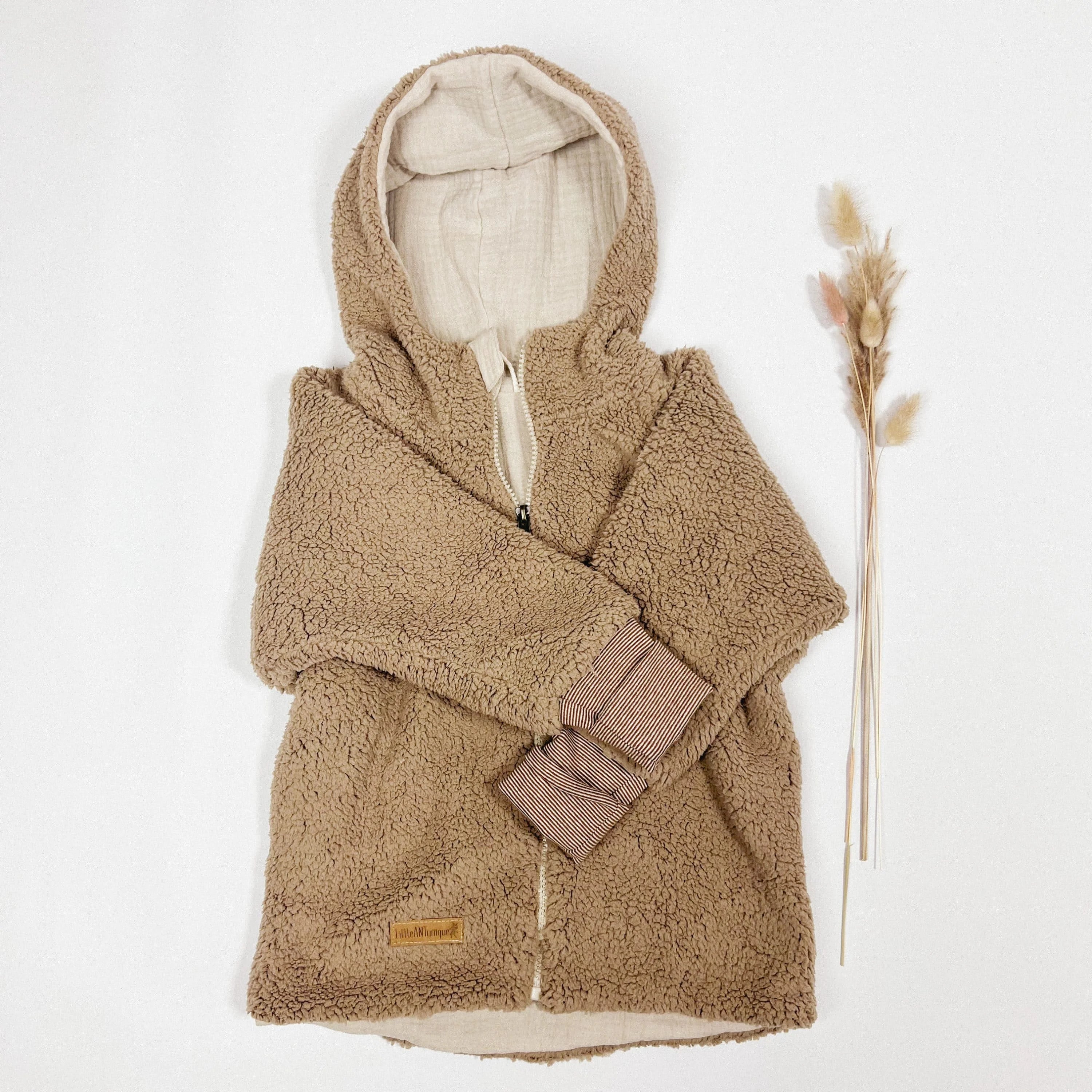 Teddyjacke beige/Musselin
