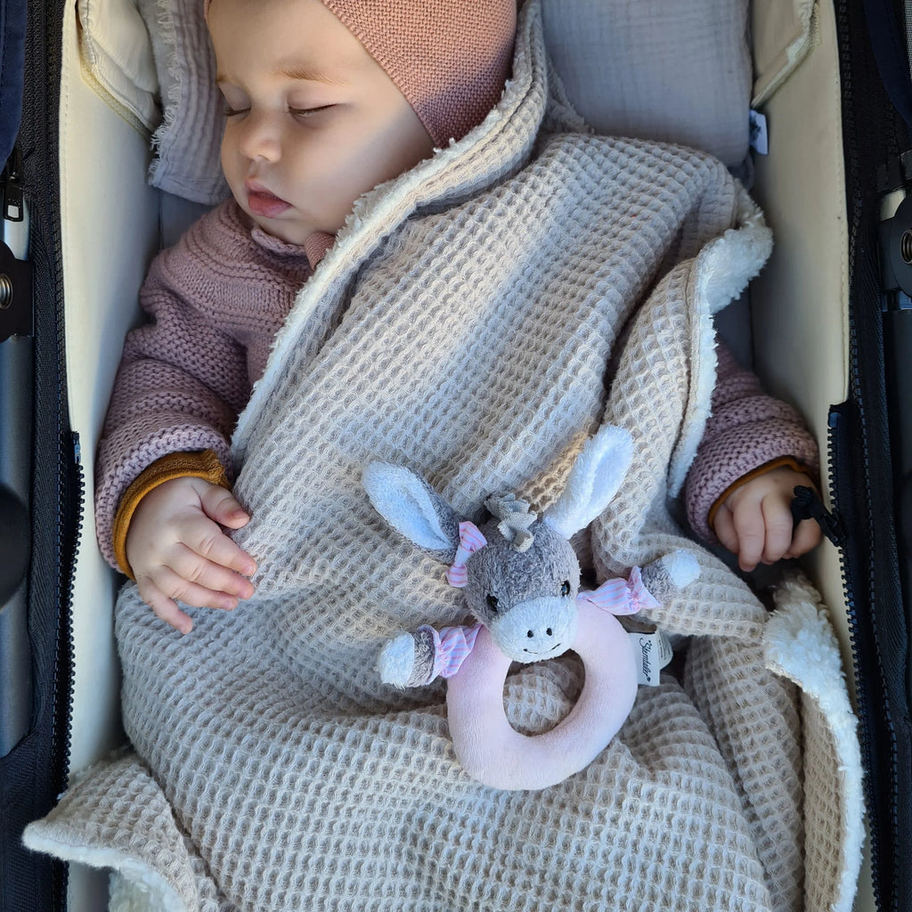 Babydecke,Krabbeldecke,Kinderwagendecke mit kuscheligem Teddystoff