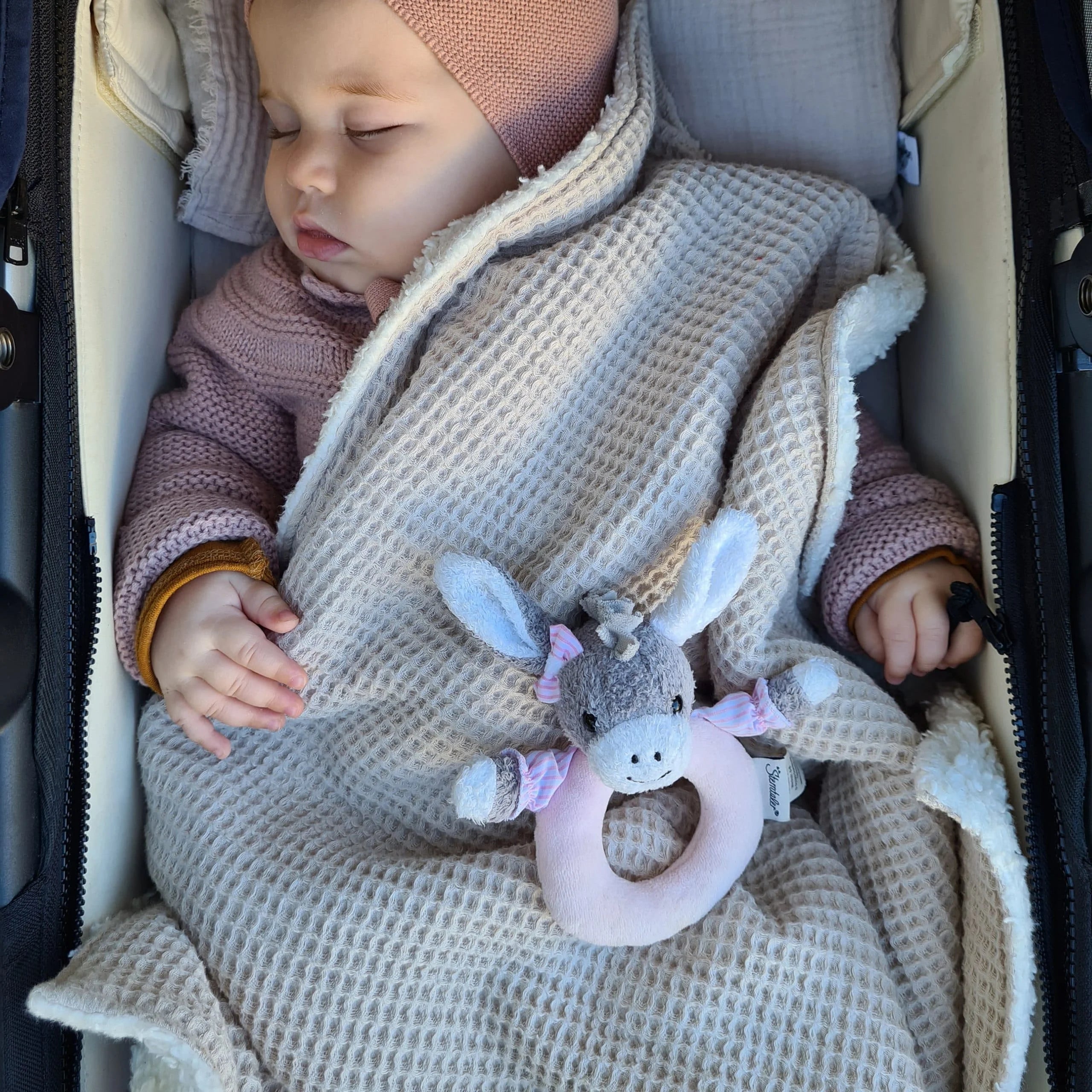 Babydecke,Krabbeldecke,Kinderwagendecke mit kuscheligem Teddystoff