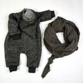 Walkoverall, Winteroverall anthrazit/ innen leo oder gestreift