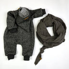 Walkoverall, Winteroverall anthrazit/ innen leo oder gestreift