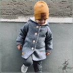 Walkjacke, Wintermantel grau mit innen kuscheligem Teddystoff