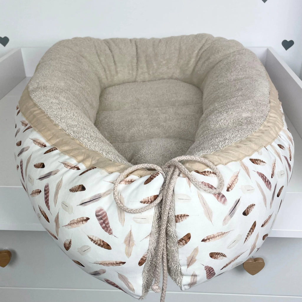 Nestchen Federn mit Frottee beige
