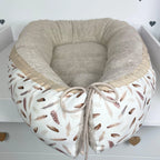 Nestchen Federn mit Frottee beige