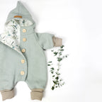 Walkoverall, Winteroverall in mint/ innen Eukalyptus oder Weidenkätzchen