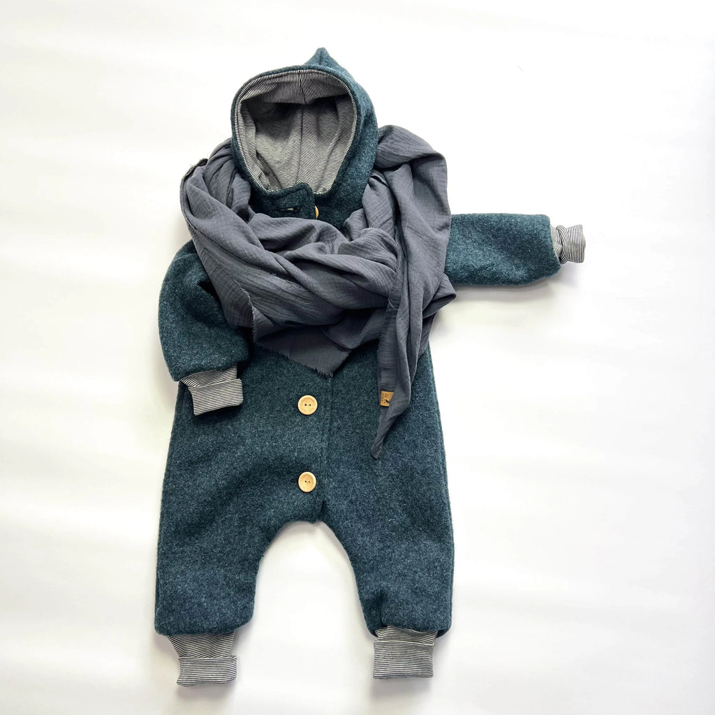 Walkoverall, Winteroverall Indigoblau / innen gestreift