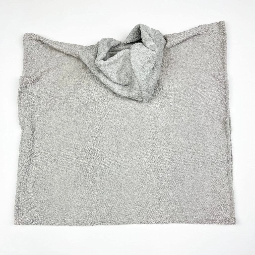 Poncho Badeponcho Frottee hellgrau