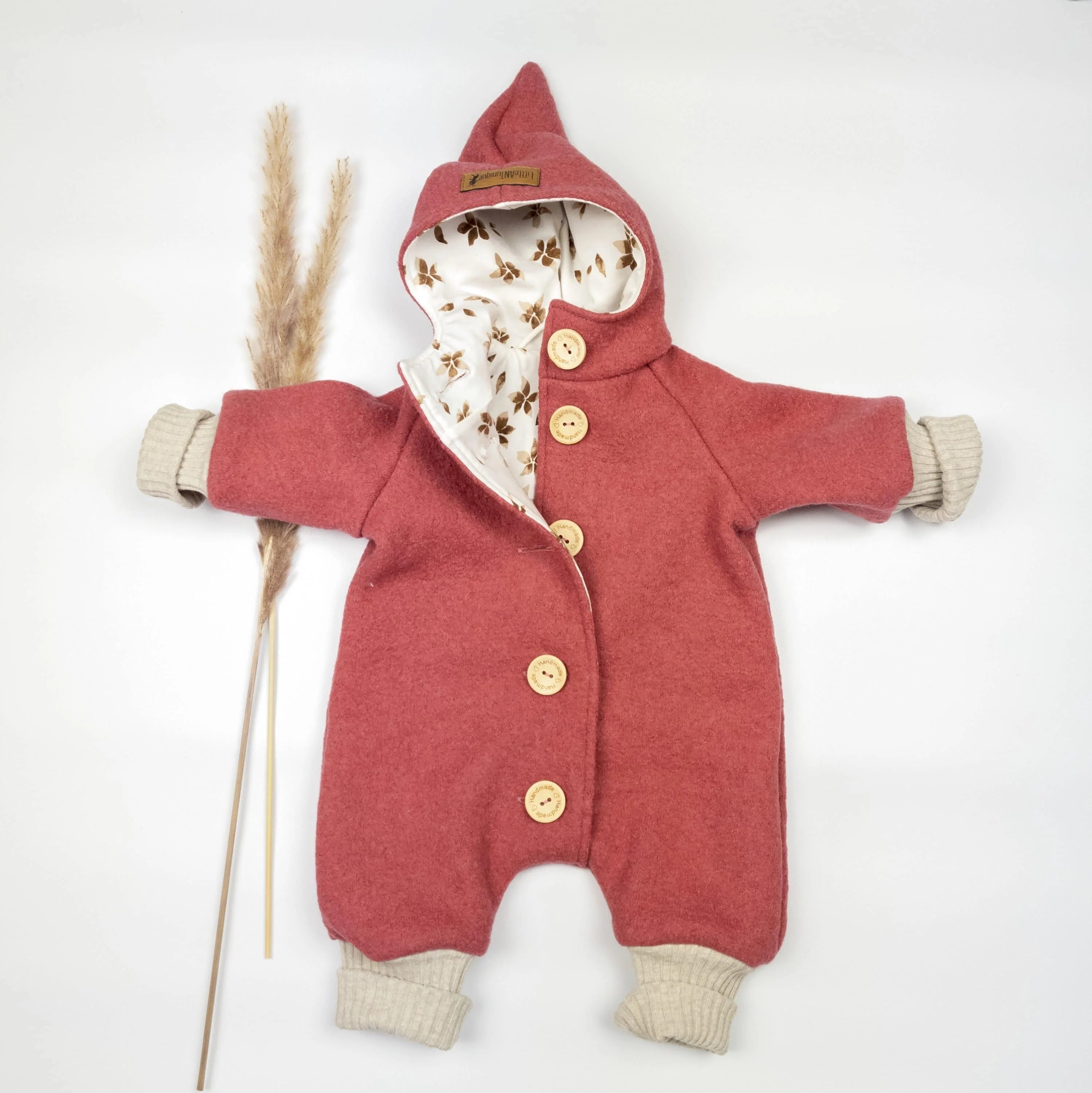 Walkoverall, Winteroverall in Beere/ innen Blumen