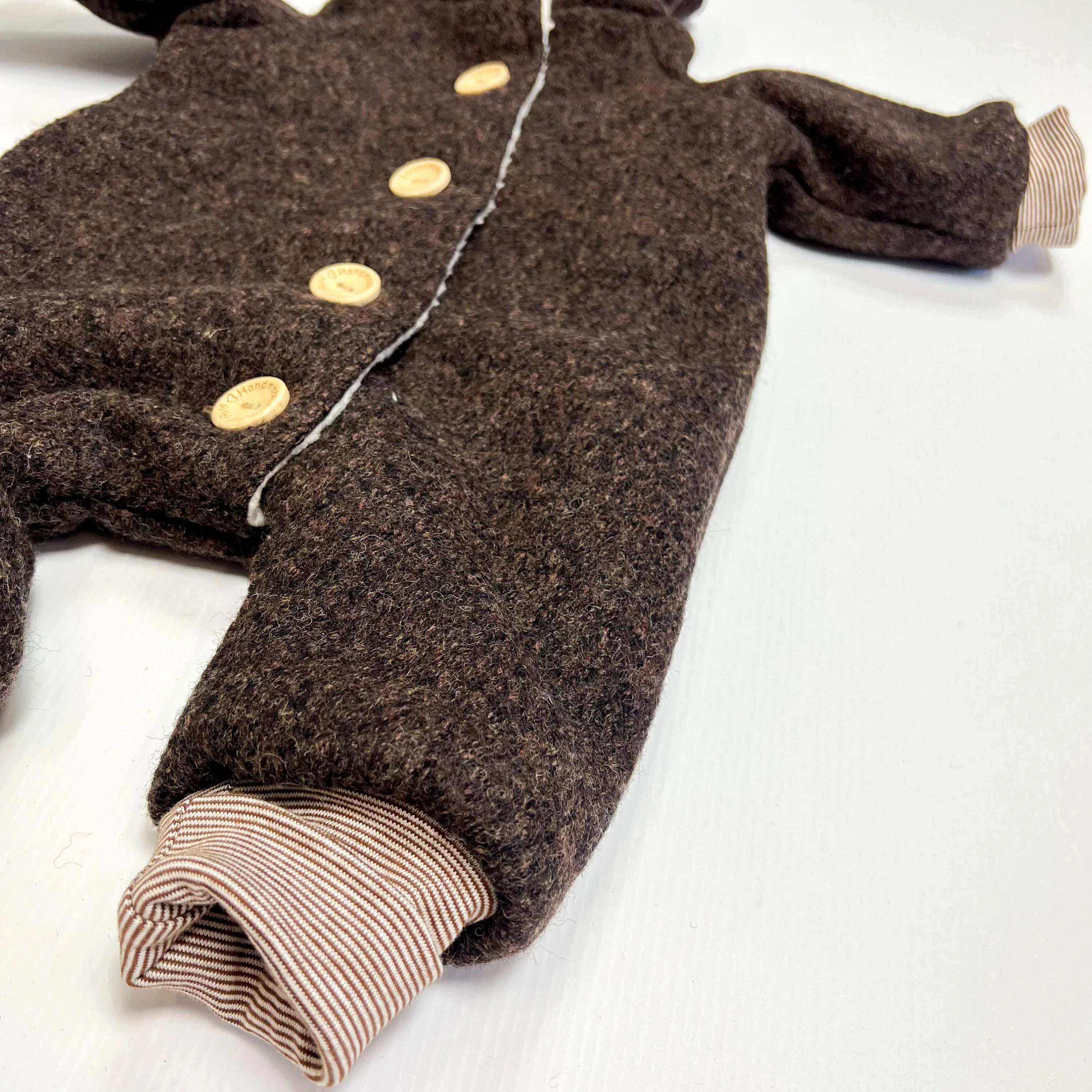 Walkoverall, Winteroverall in braun mit Teddystoff gefüttert