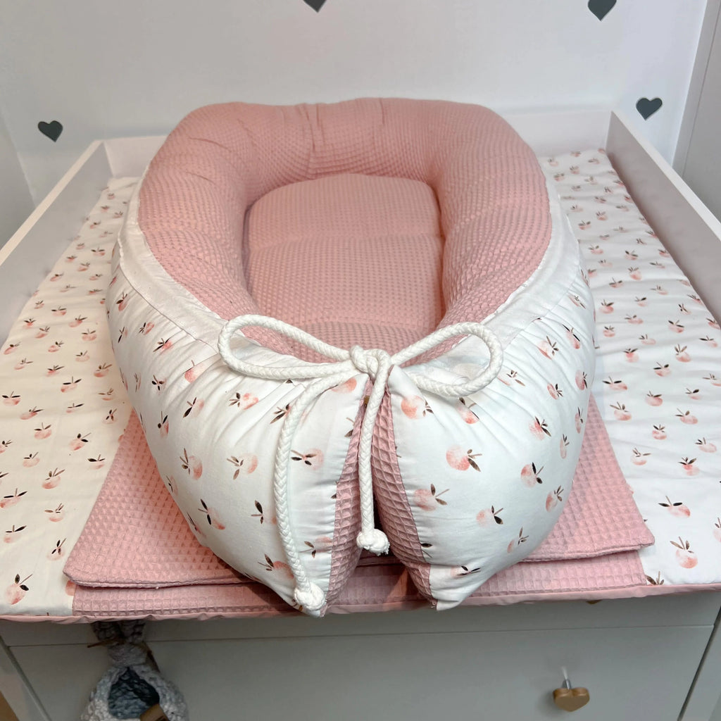 Nestchen Pfirsiche Waffelpiqué rosa