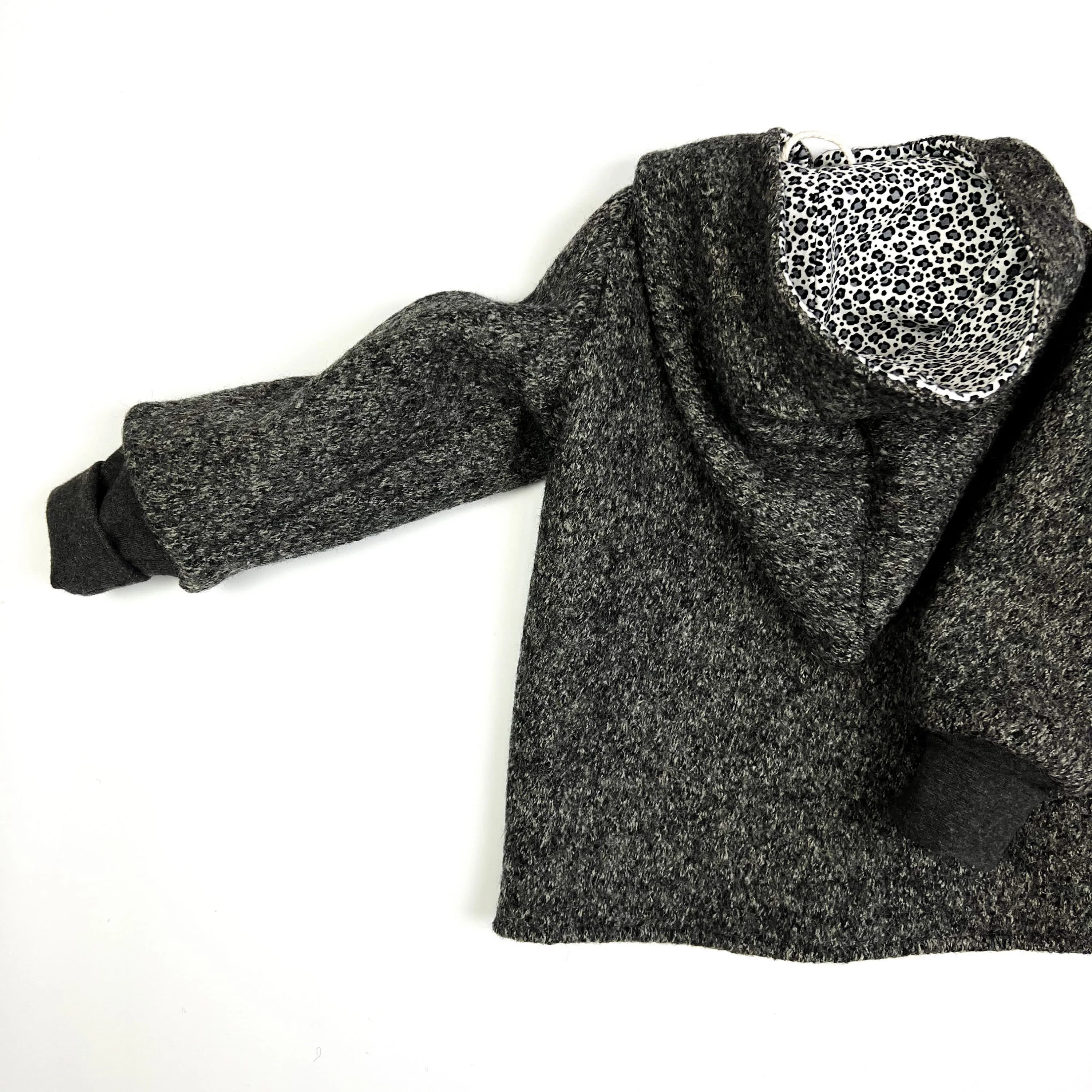 Walkjacke, Wintermantel anthrazit innen leo oder gestreift
