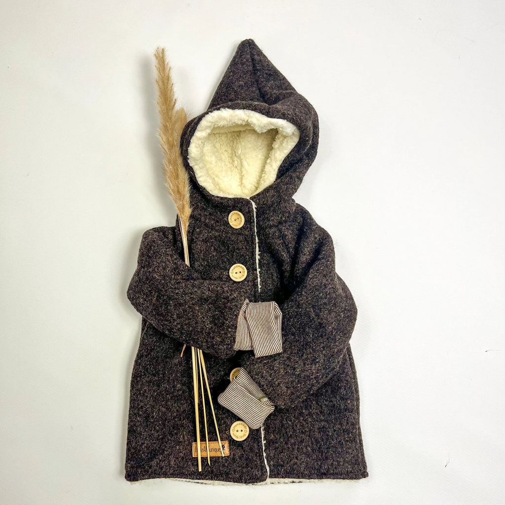 Walkjacke, Wintermantel braun/ innen mit kuscheligem Teddystoff