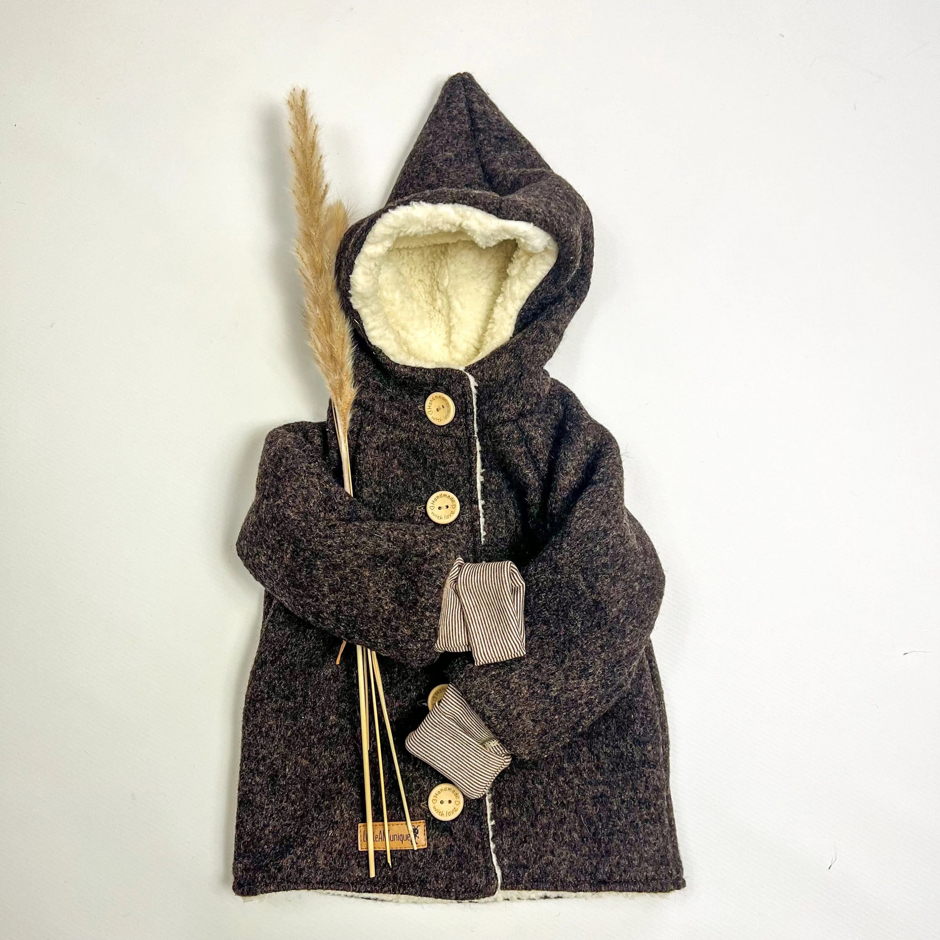 Walkjacke, Wintermantel braun/ innen mit kuscheligem Teddystoff