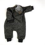 Walkoverall, Winteroverall anthrazit/ innen leo oder gestreift