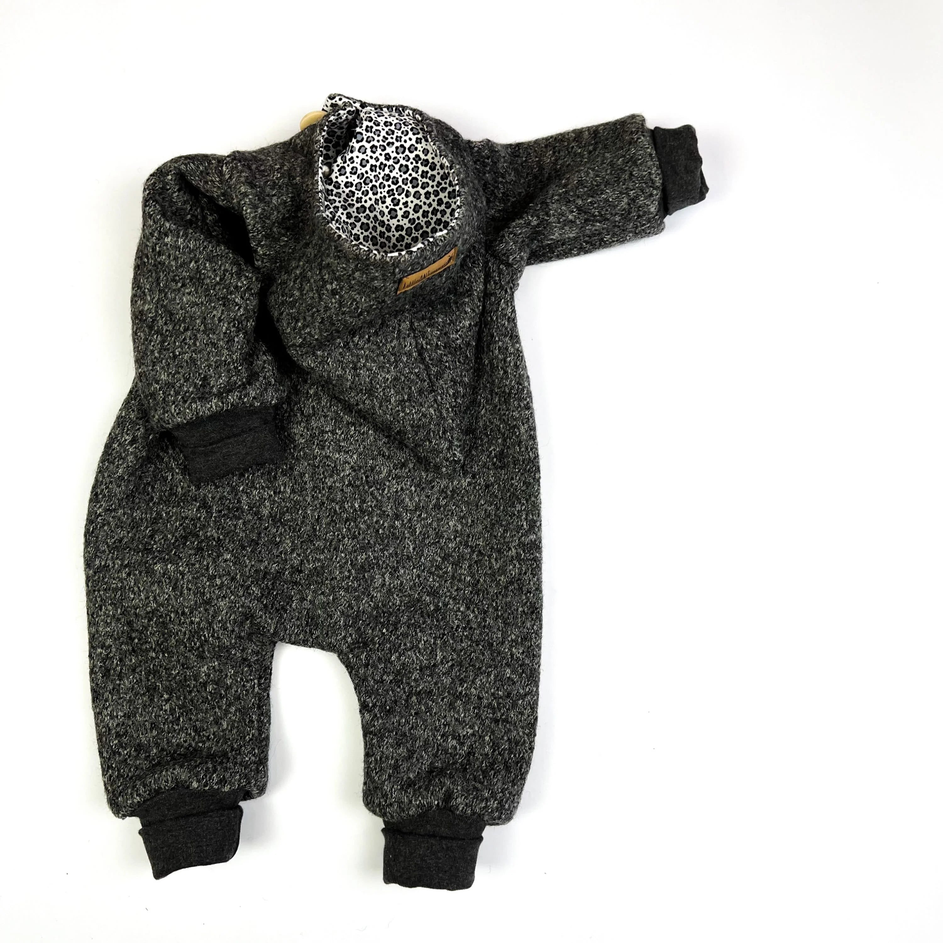 Walkoverall, Winteroverall anthrazit/ innen leo oder gestreift