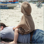 Poncho Badeponcho Musselin dunkelbeige