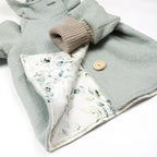 Walkjacke, Wintermantel in mint/ innen Eukalyptus oder Weidenkätzchen