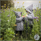 Walkjacke, Wintermantel grau, innen gestreift