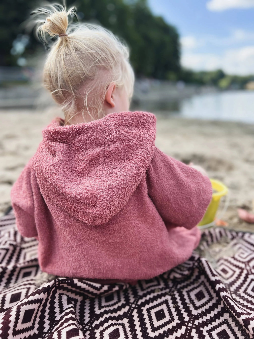 Poncho Badeponcho Frottee mauve