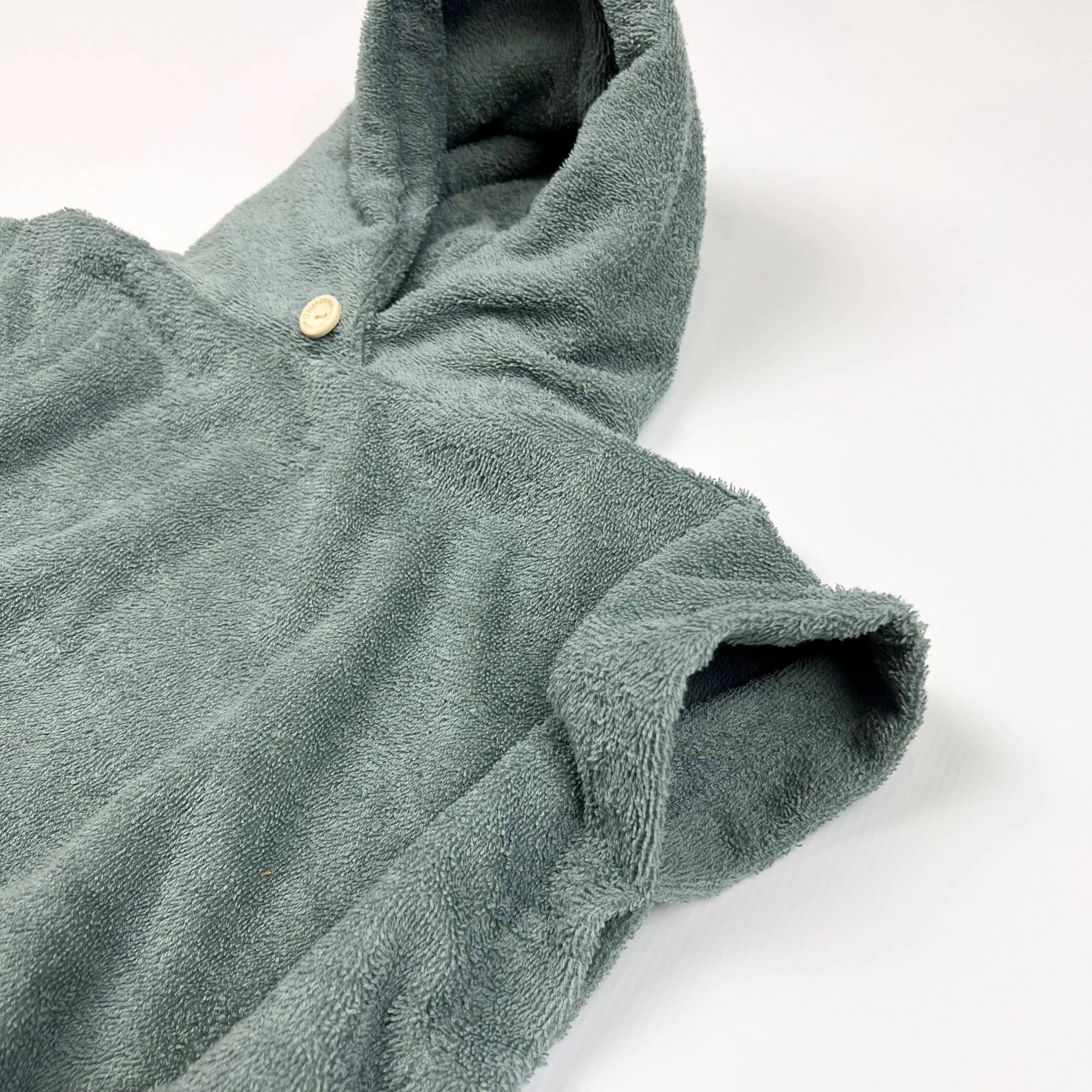 Poncho Badeponcho Frottee altgrün