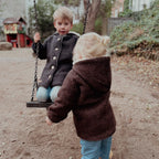 Walkjacke, Wintermantel braun/ innen mit kuscheligem Teddystoff