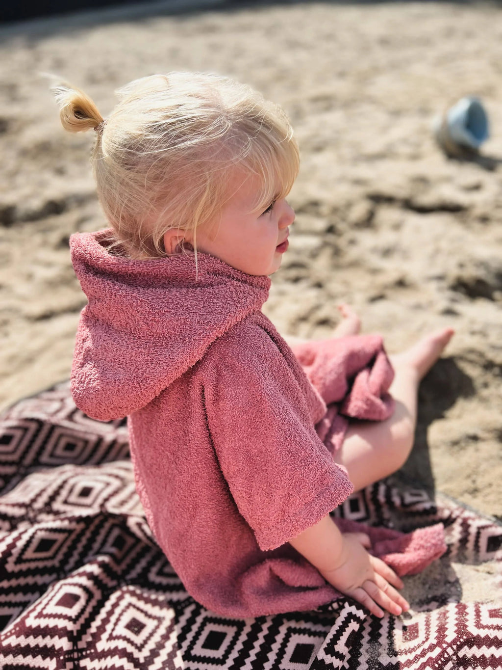 Poncho Badeponcho Frottee mauve