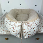 Nestchen Federn mit Frottee beige