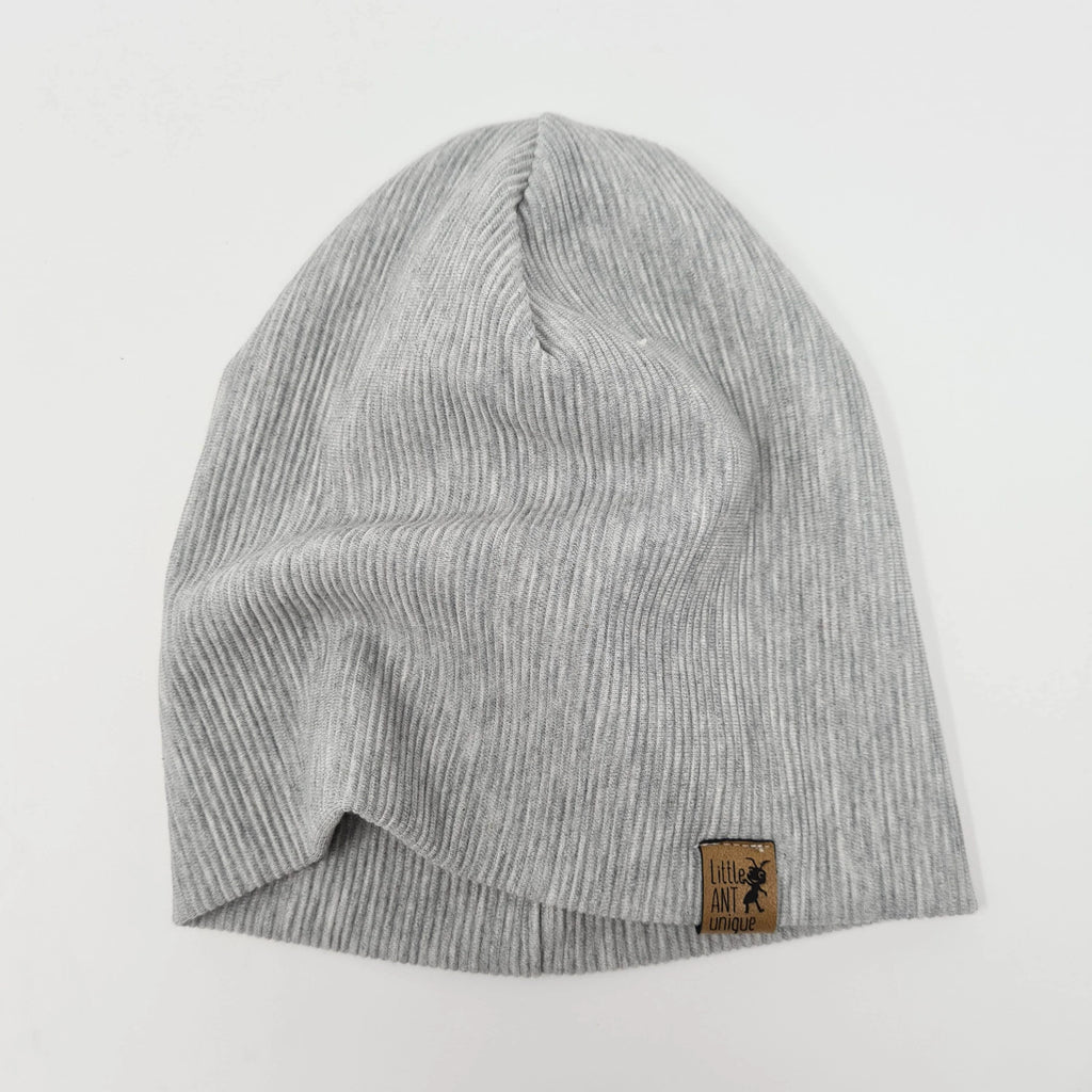 Beanie Mütze Ripp rosa, graumeliert und camel