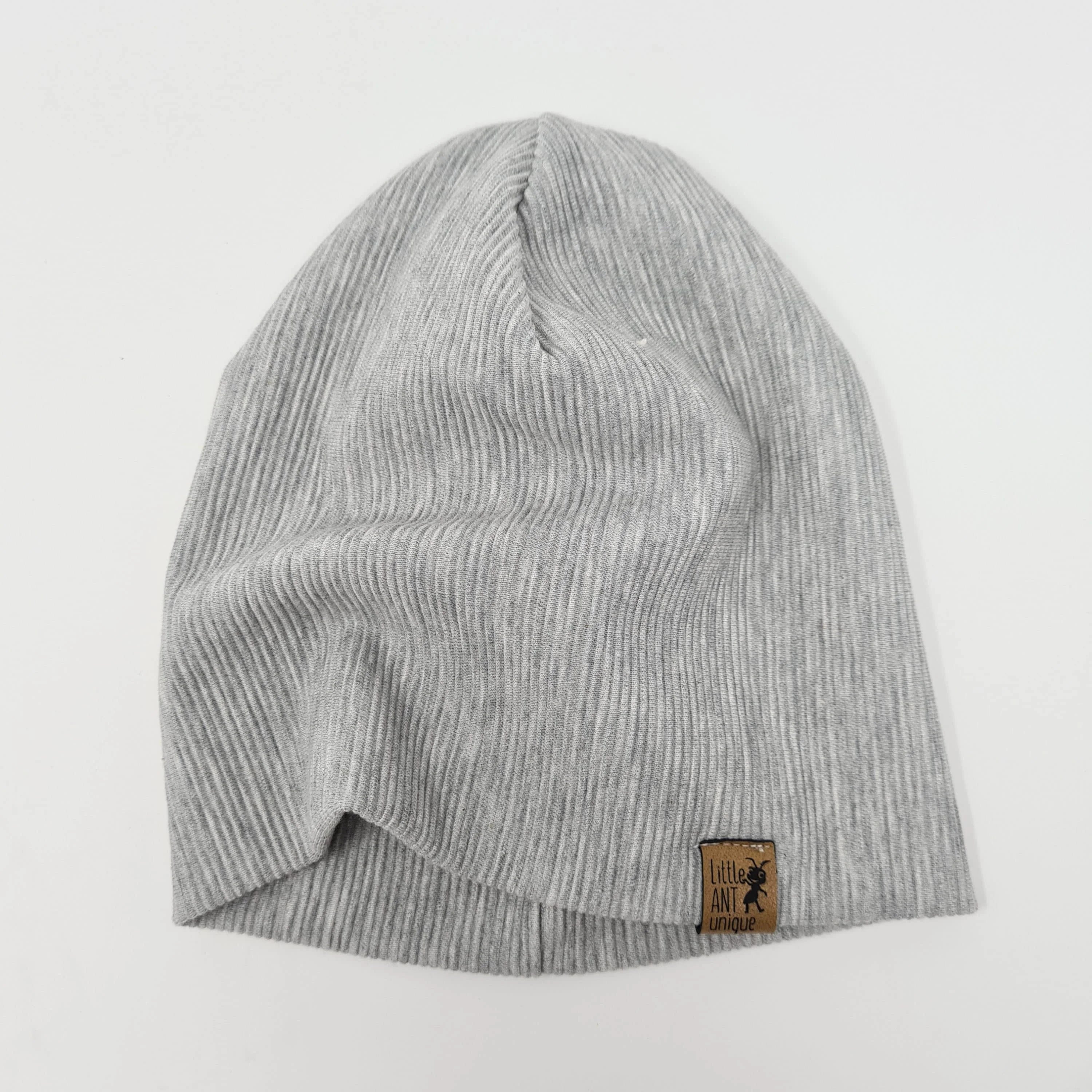 Beanie Mütze Ripp rosa, graumeliert und camel