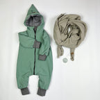 Softshell Overall in mint und innen gestreift