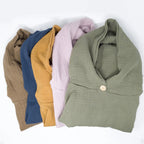 Poncho Badeponcho Musselin dunkelbeige
