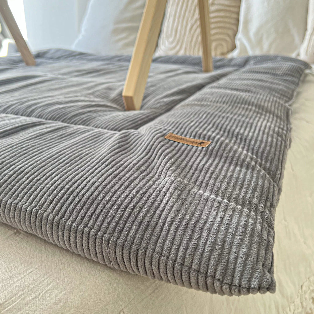 Krabbeldecke Laufgittereinlage Cord grau