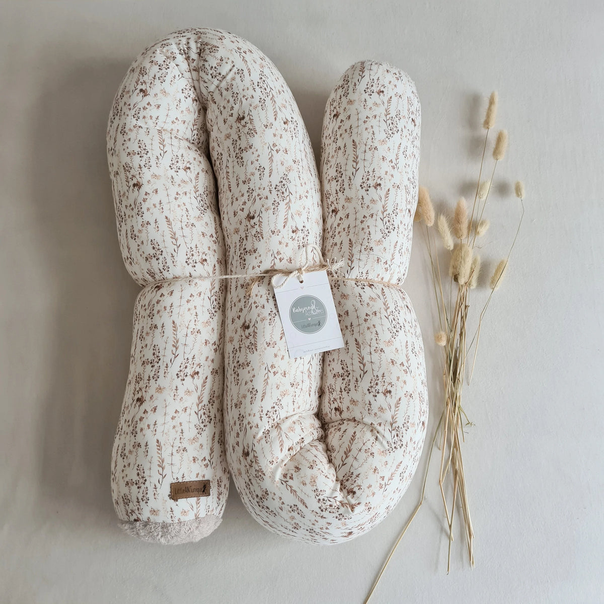 Bettschlange, Wickeltischumrandung Drygras mit Frottee beige