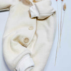Walkoverall, Winteroverall in creme mit Teddystoff gefüttert