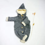 Walkoverall, Winteroverall in grau mit Teddystoff gefüttert