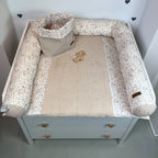 Bettschlange, Wickeltischumrandung Drygras mit Frottee beige