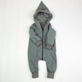 Softshell Overall in grau und innen gestreift