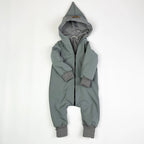 Softshell Overall in grau und innen gestreift