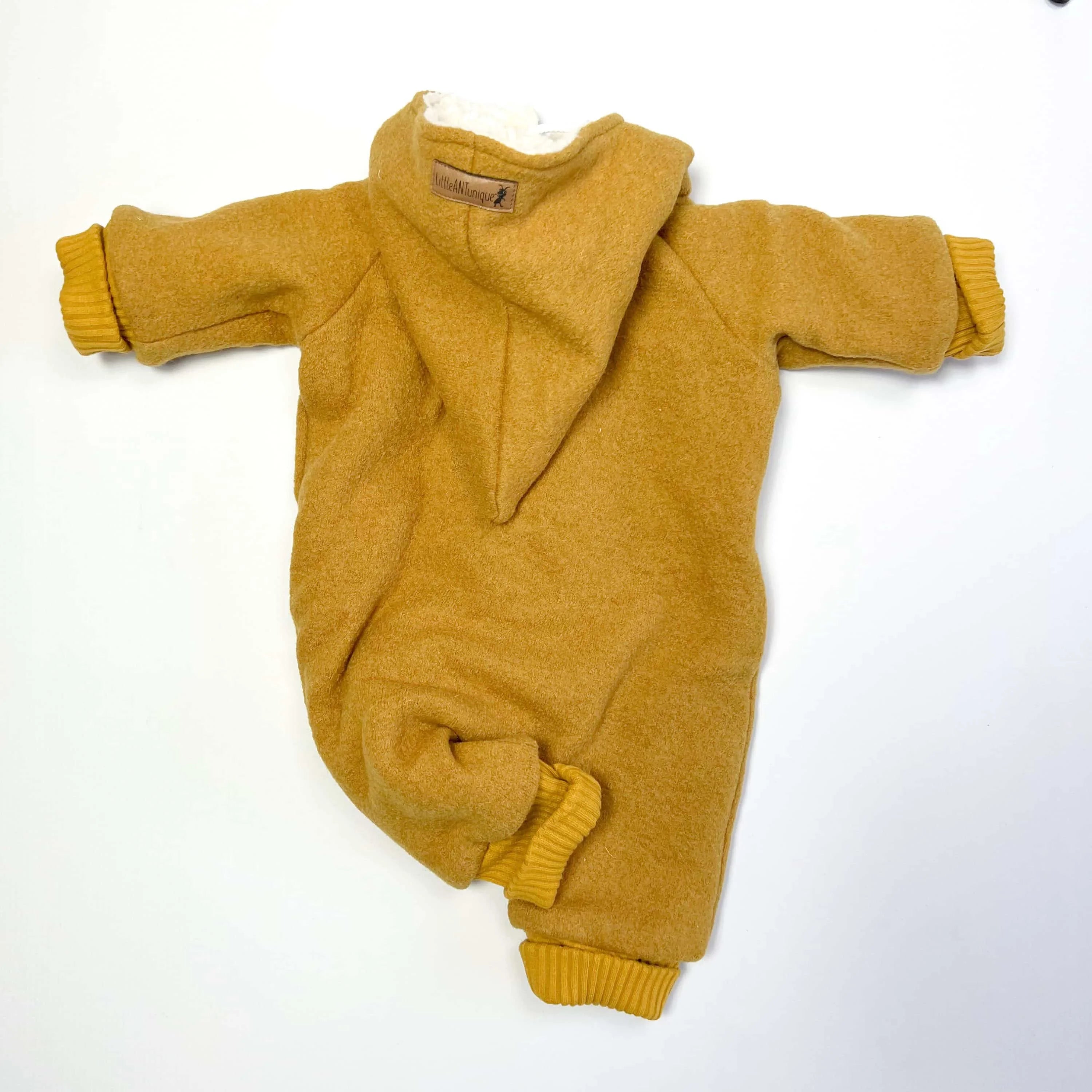 Walkoverall, Winteroverall ocker/ innen mit kuscheligem Teddystoff