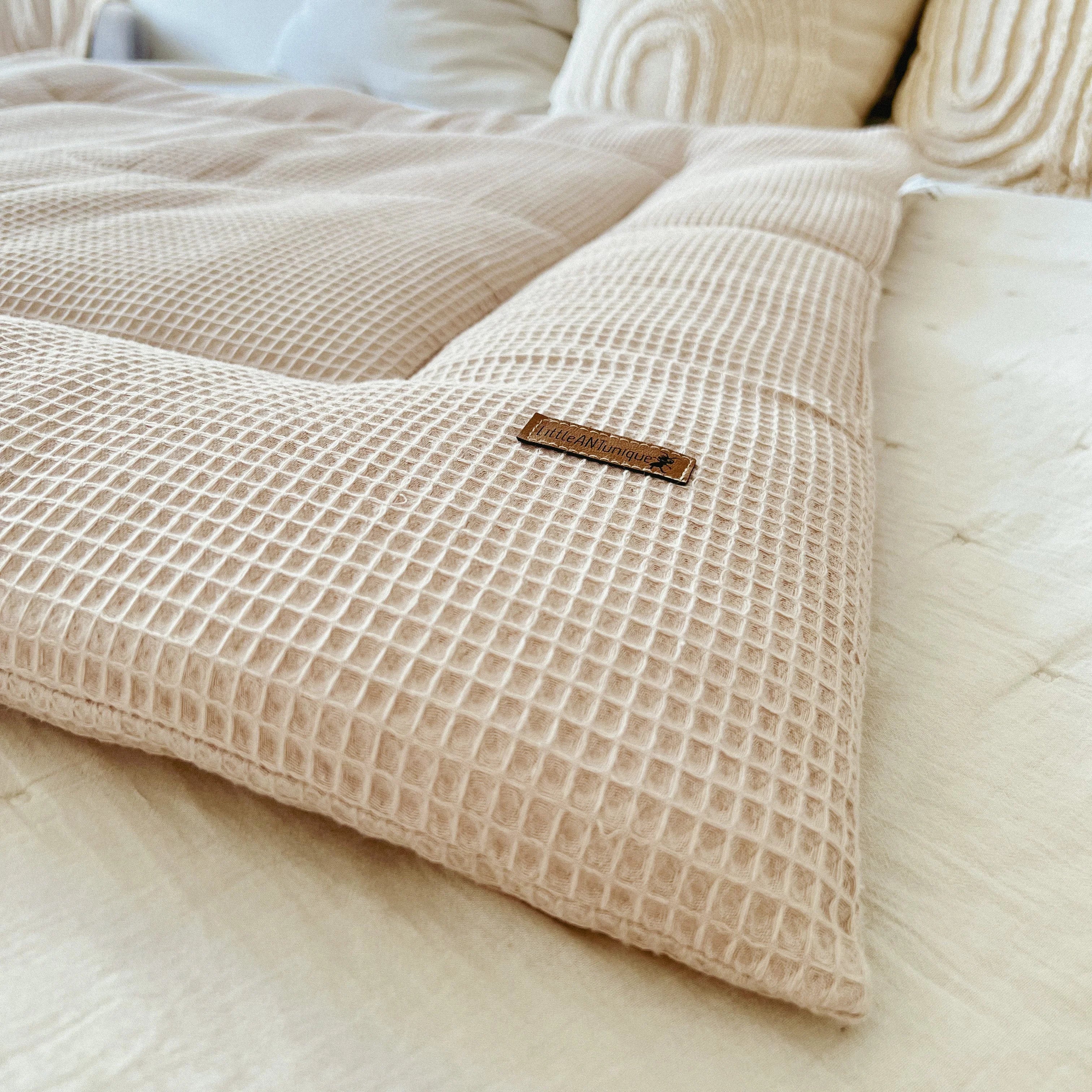 Krabbeldecke Laufgittereinlage Waffelpique Beige
