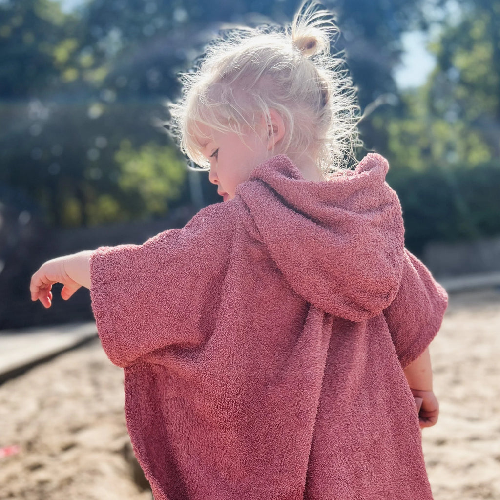 Poncho Badeponcho Frottee mauve