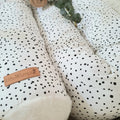 Bettschlange, Wickeltischumrandung Punkte/Dots schwarz, weiß mit Frottee weiß