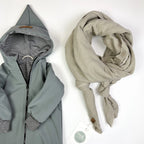 Softshell Overall in grau und innen gestreift