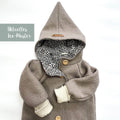 Walkjacke, Wintermantel in taupe/ innen Federn oder leo