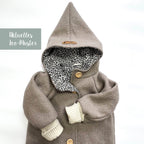 Walkjacke, Wintermantel in taupe/ innen Federn oder leo
