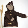 Walkjacke, Wintermantel braun, innen gestreift
