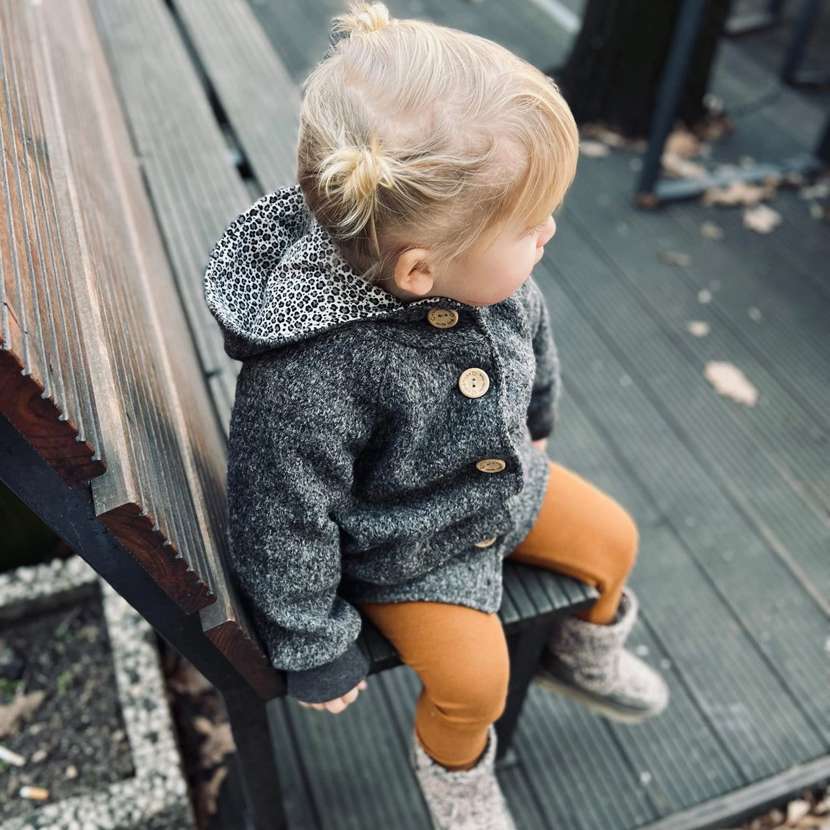 Walkjacke, Wintermantel anthrazit innen leo oder gestreift